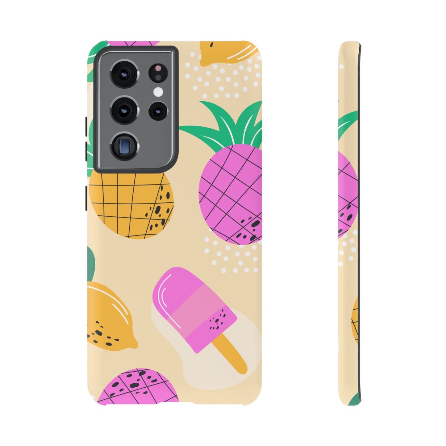 Tropical Pop Samsung Galaxy Case – Fun Pineapple & Lemon Design with Vibrant Summery Colors