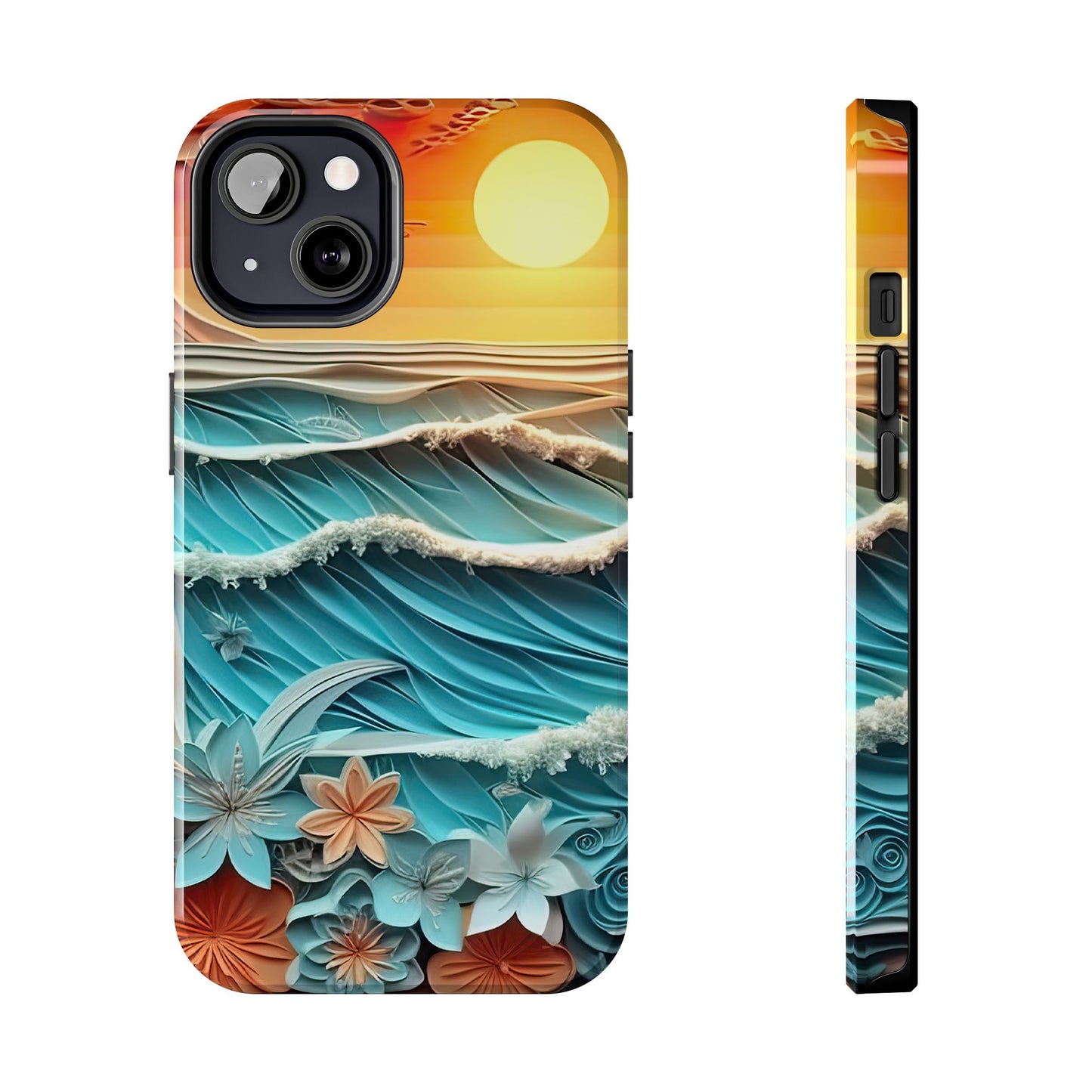 Tropical Sunset Paper Art Ocean – iPhone Series Case