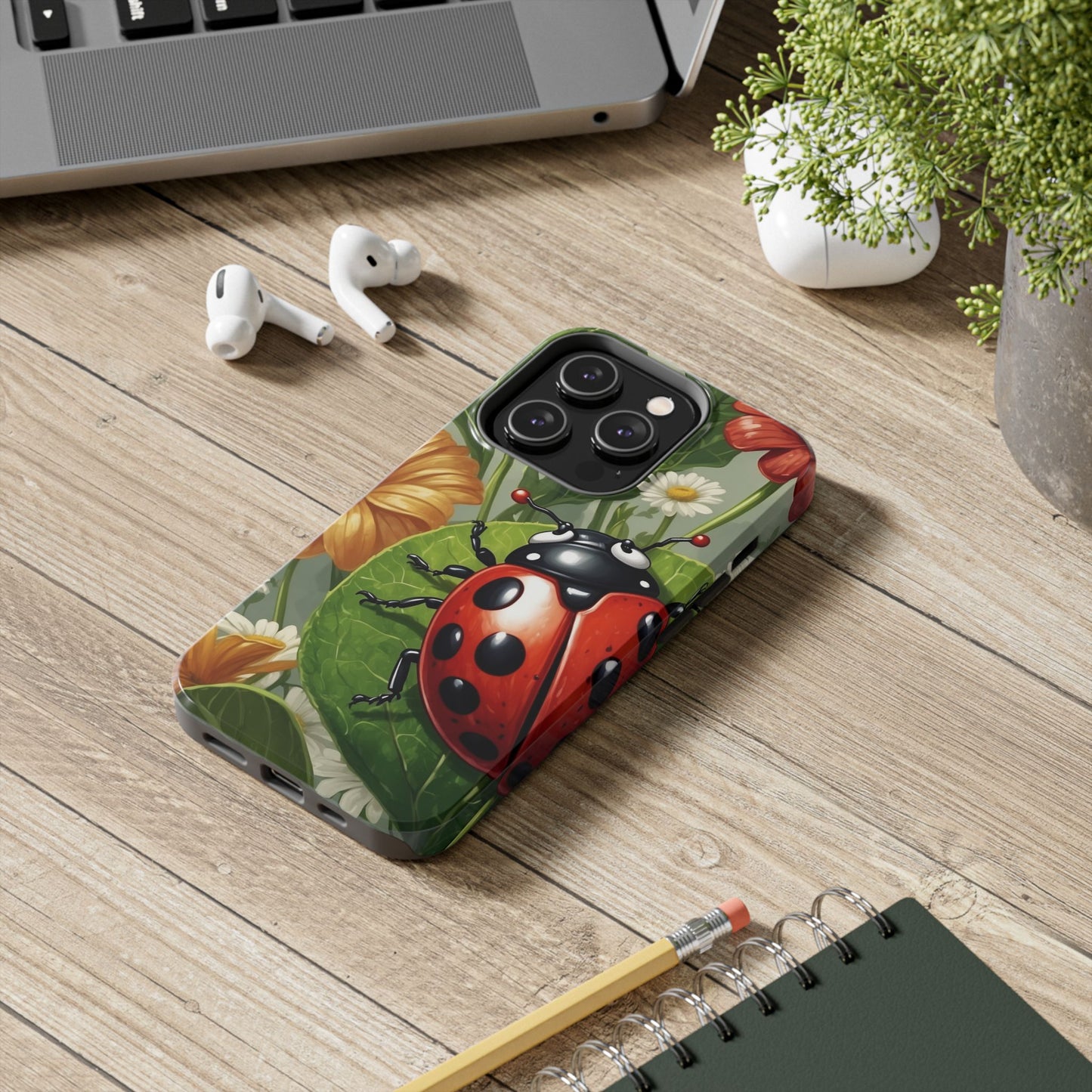 Ladybug Garden iPhone Case – Blooming Floral Art