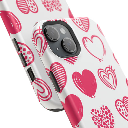 Funky Pink Hearts – MagSafe iPhone Case