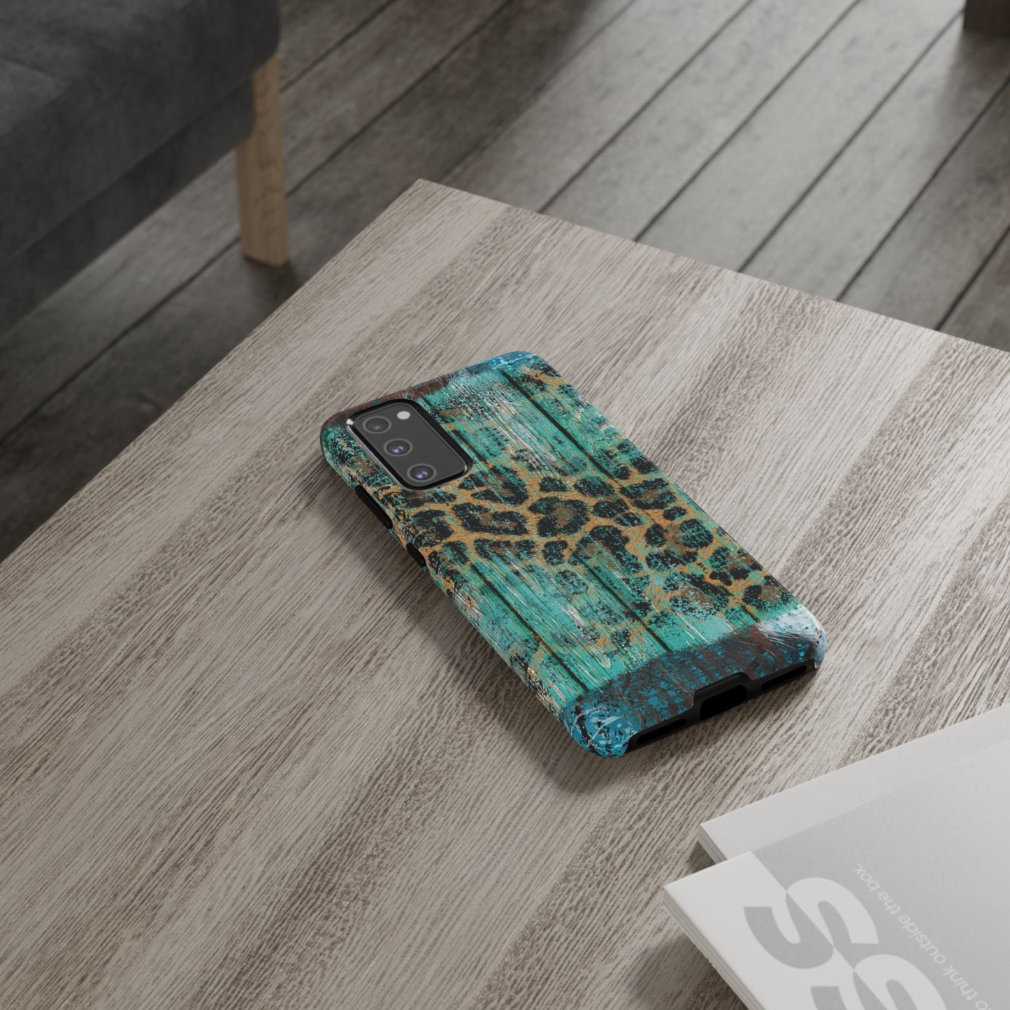 Turquoise Rustic Leopard Wood - Samsung Galaxy Series Case