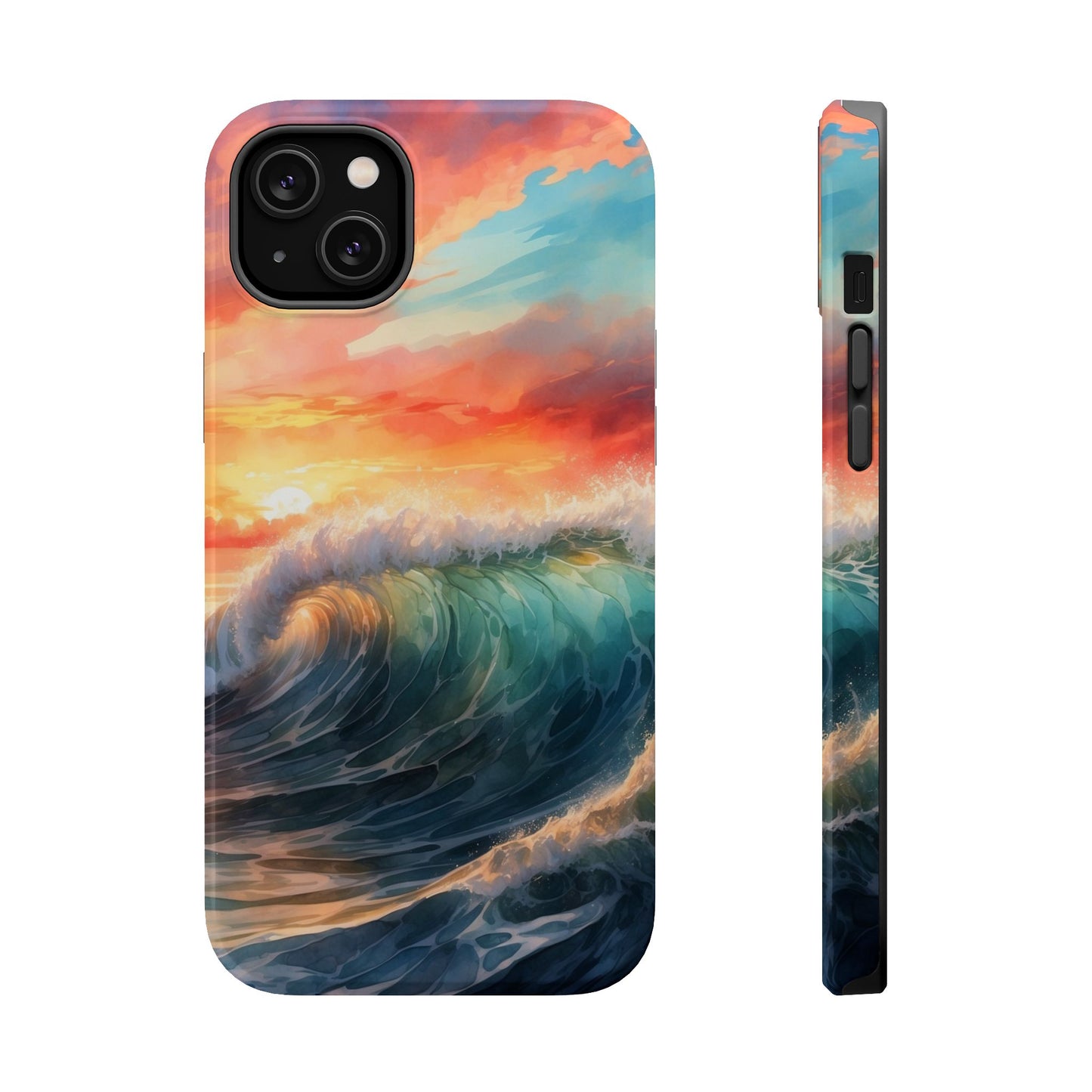 Ocean Wave Sunset MagSafe iPhone Case – Coastal Vibes Design