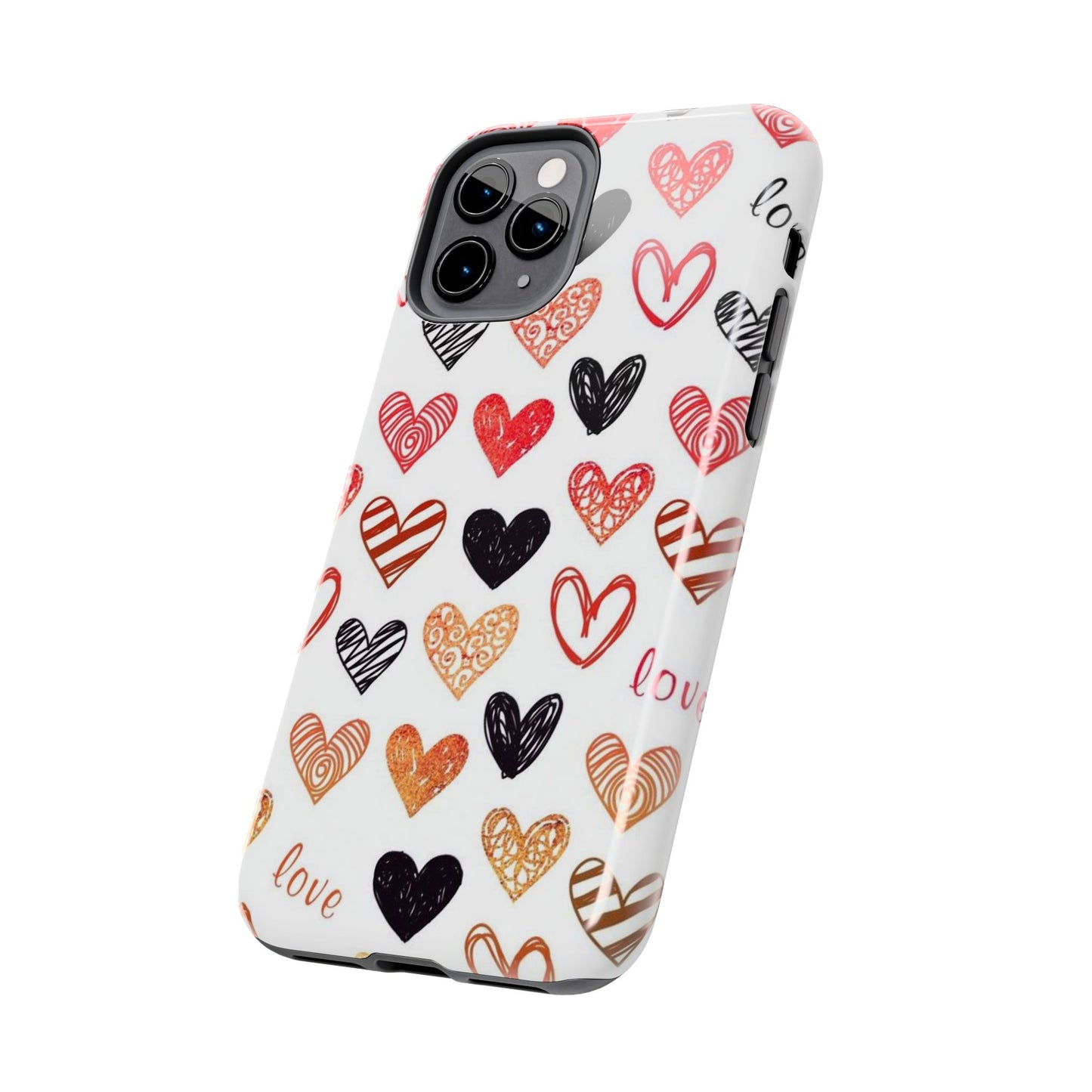 iPhone Case: Hand-Drawn Hearts & Love