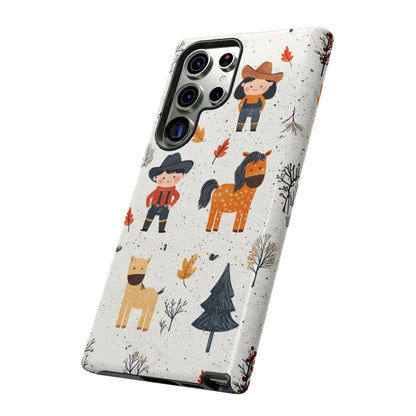 Cowboy Adventures Tough Samsung Galaxy Case – Cute Western Theme, Dual - Layer Protection - BOGO Cases