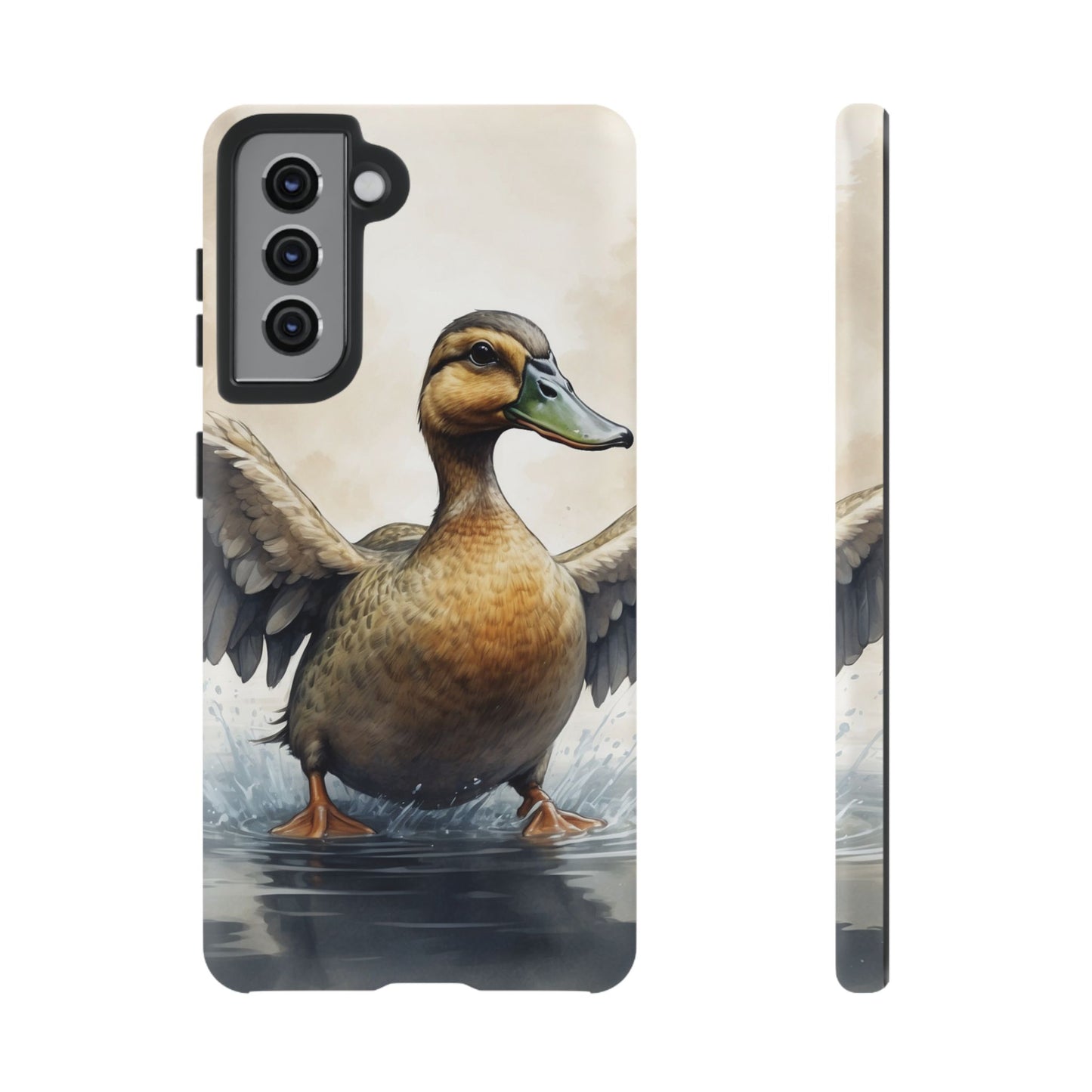 Graceful Duck in Watercolor Scene - Samsung Galaxy Case