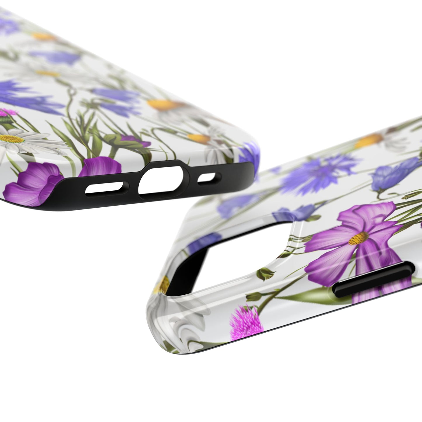 Wildflower Meadow iPhone Case – Purple, Blue, and White Floral Design