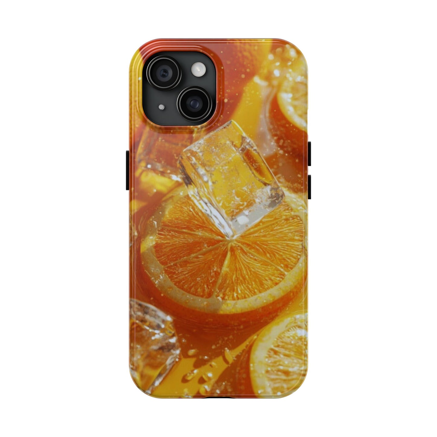 Citrus Orange Splash iPhone Case – Dual-Layer Tough Protection, Vibrant Summer Design