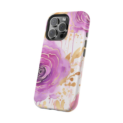 Radiant Purple & Gold Floral - MagSafe iPhone Series Case