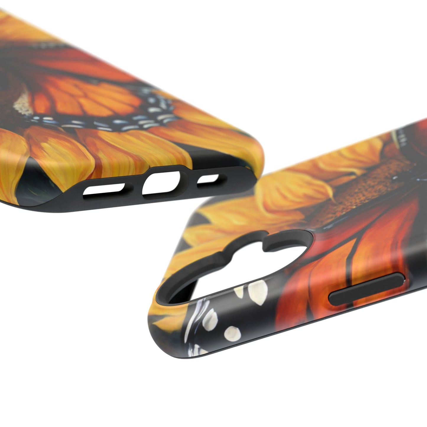 Monarch Butterfly & Sunflower Art – MagSafe iPhone Case