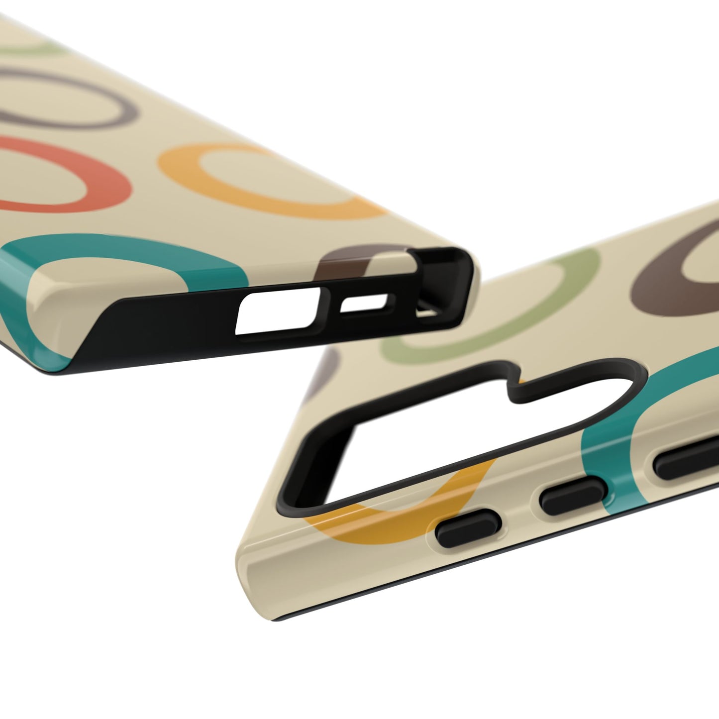 Retro Colorful Rings Samsung Galaxy Case – Shockproof, Matte Finish, Dual-Layer Protection