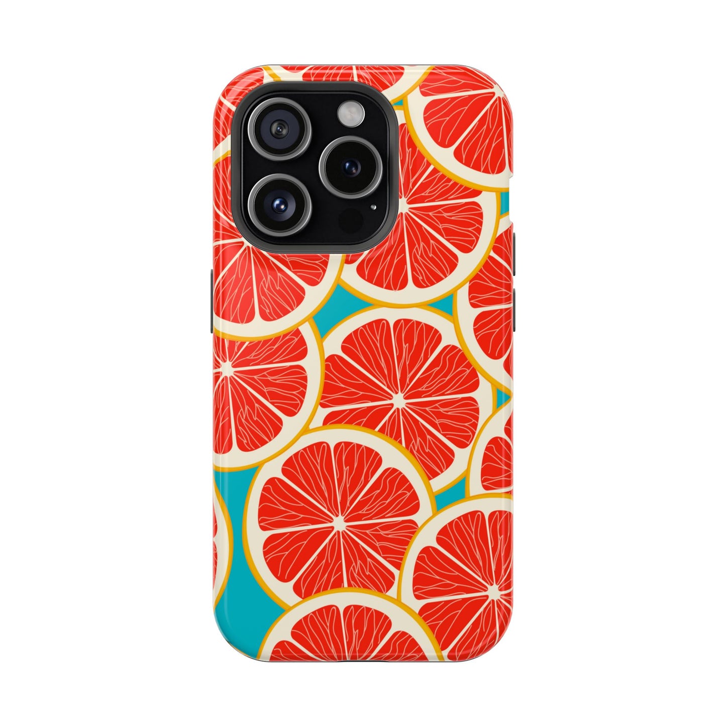 Ruby Grapefruit Pop Tough MagSafe iPhone Case – Vibrant Citrus Design, Shock-Resistant Protection