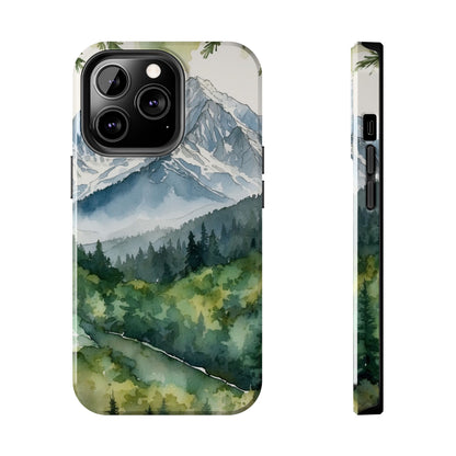 Watercolor Alpine Mountainscape - iPhone Case