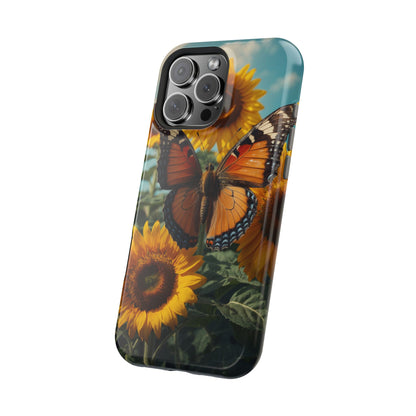 Vibrant Butterfly & Sunflower – MagSafe iPhone Case