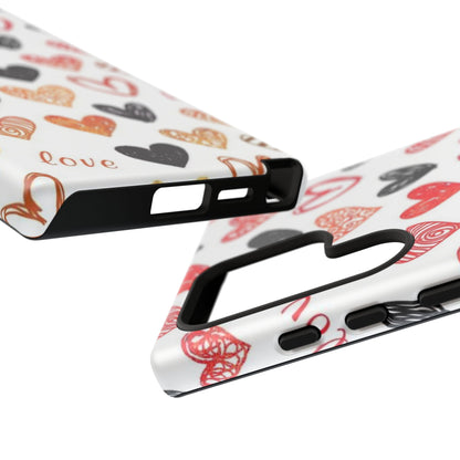 Samsung Galaxy Case: Hand-Drawn Hearts & Love