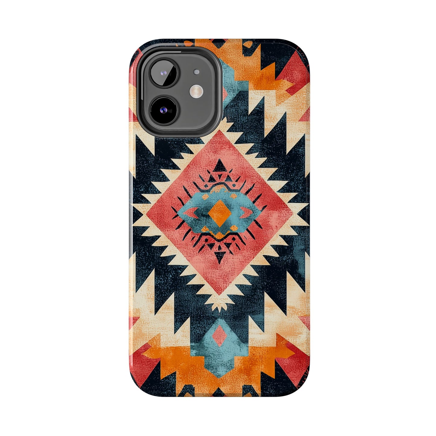 Bold Aztec Pattern Tough iPhone Case – Vibrant Geometric Design, Dual - Layer Protection - BOGO Cases