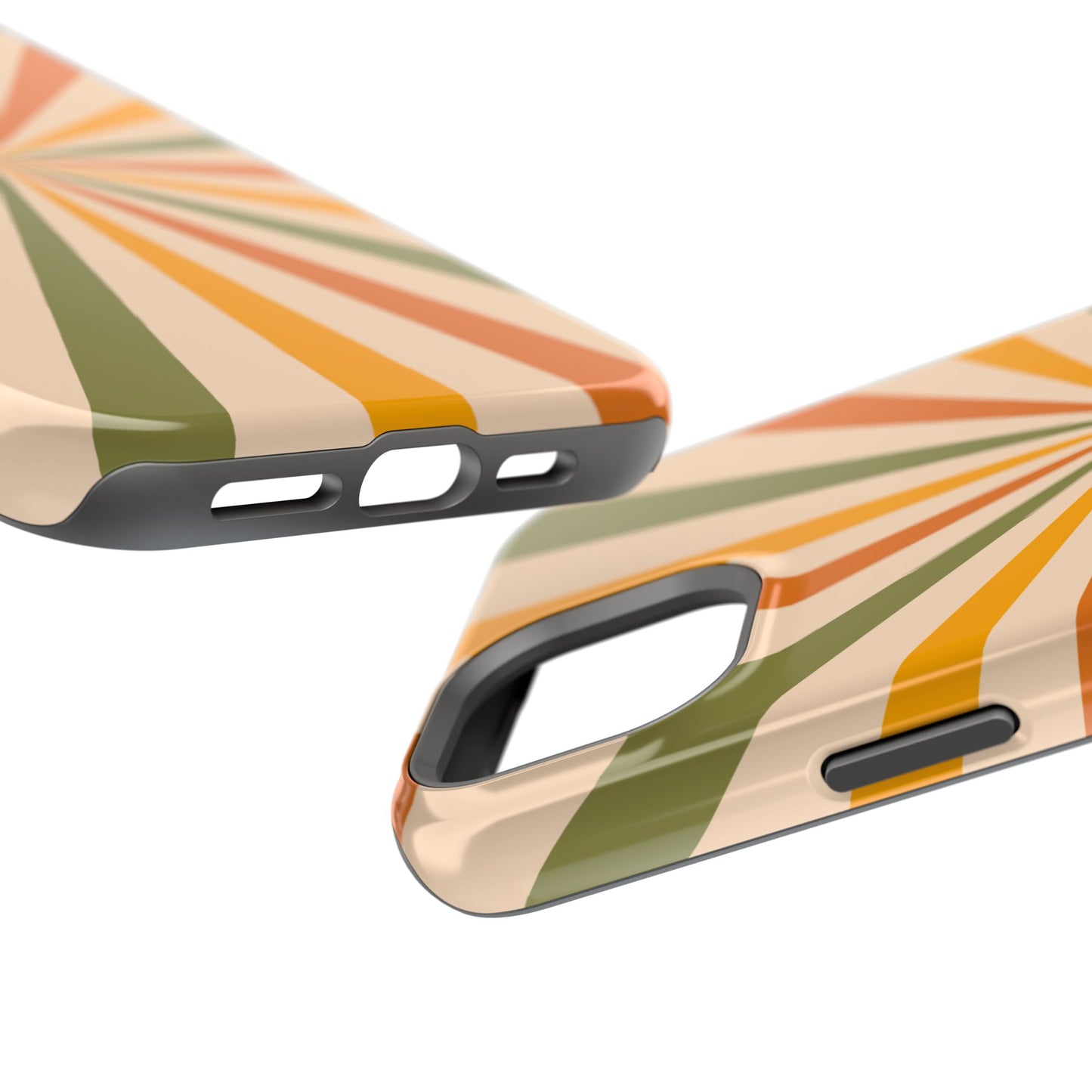 Retro Sunburst MagSafe iPhone Case – Bold Geometric Design, Durable Shockproof Protection