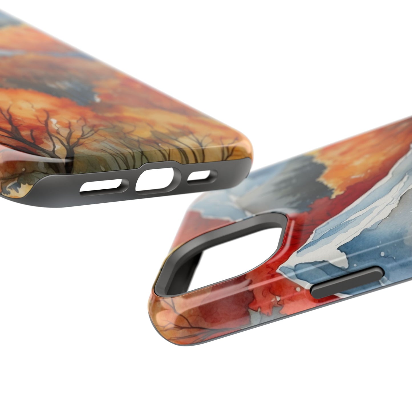 Autumn Mountain Forest Watercolor - MagSafe iPhone Case