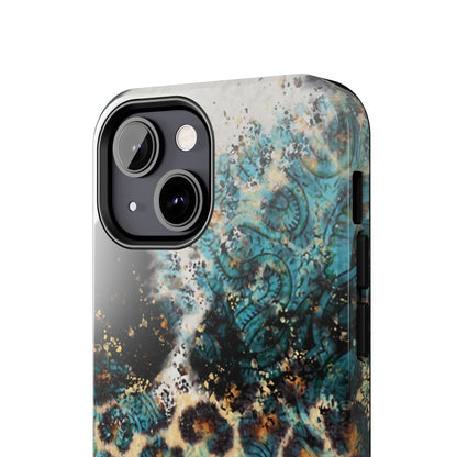 Turquoise Paisley Cowhide Leopard - iPhone Series Case