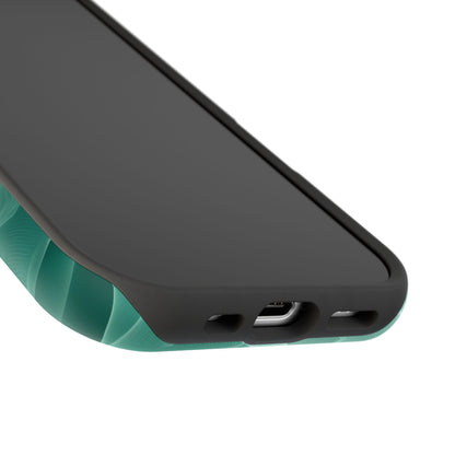 Emerald Flow MagSafe iPhone Case – Translucent Green Fabric-Inspired Design