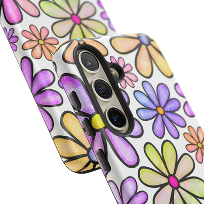 Pastel Daisy Dream Samsung Galaxy Case – Slim Profile, Glossy Finish