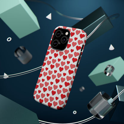 Red & Polka Dot Hearts MagSafe Case