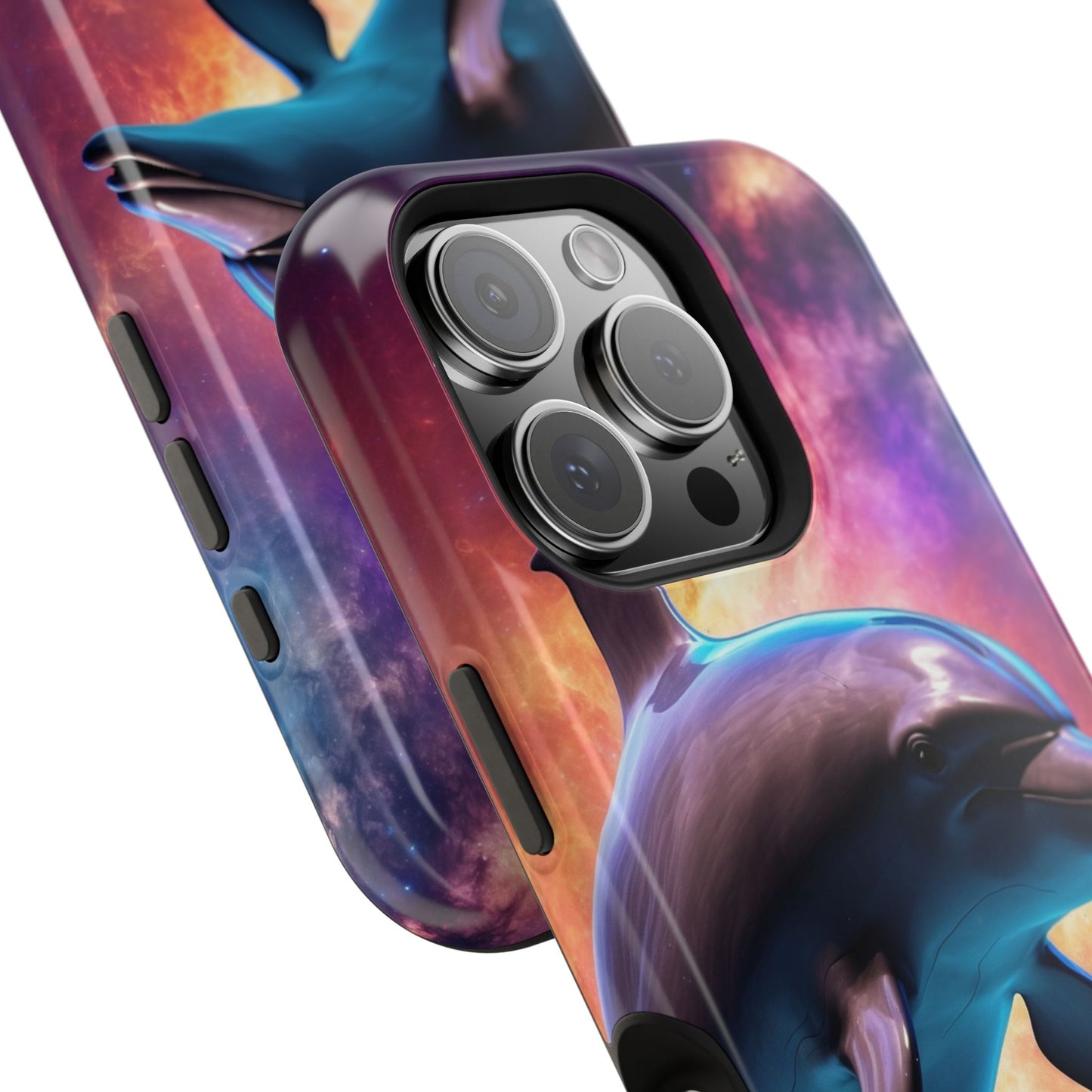 Cosmic Dolphin Galaxy Art - MagSafe-Compatible Case