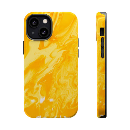 Luxe Yellow Marble MagSafe iPhone Case – Bold Golden Elegance with Magnetic Precision