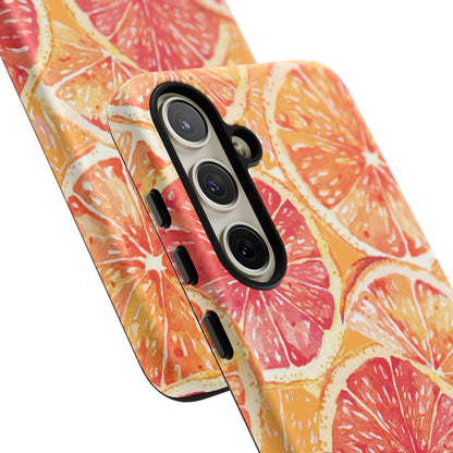 Watercolor Citrus Splash Tough Samsung Galaxy Case – Vibrant Fruit Print, Shock-Resistant Design