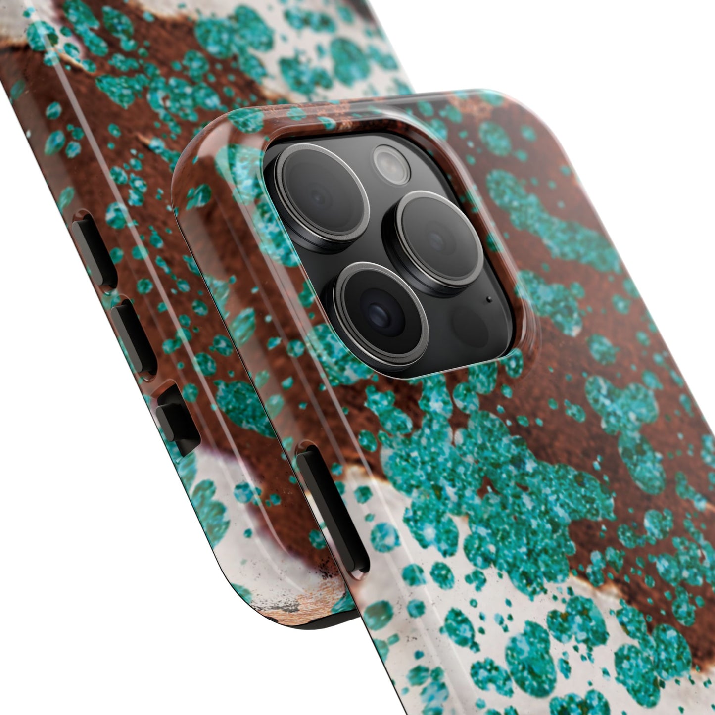 Teal Glitter Cowhide - iPhone Series Case