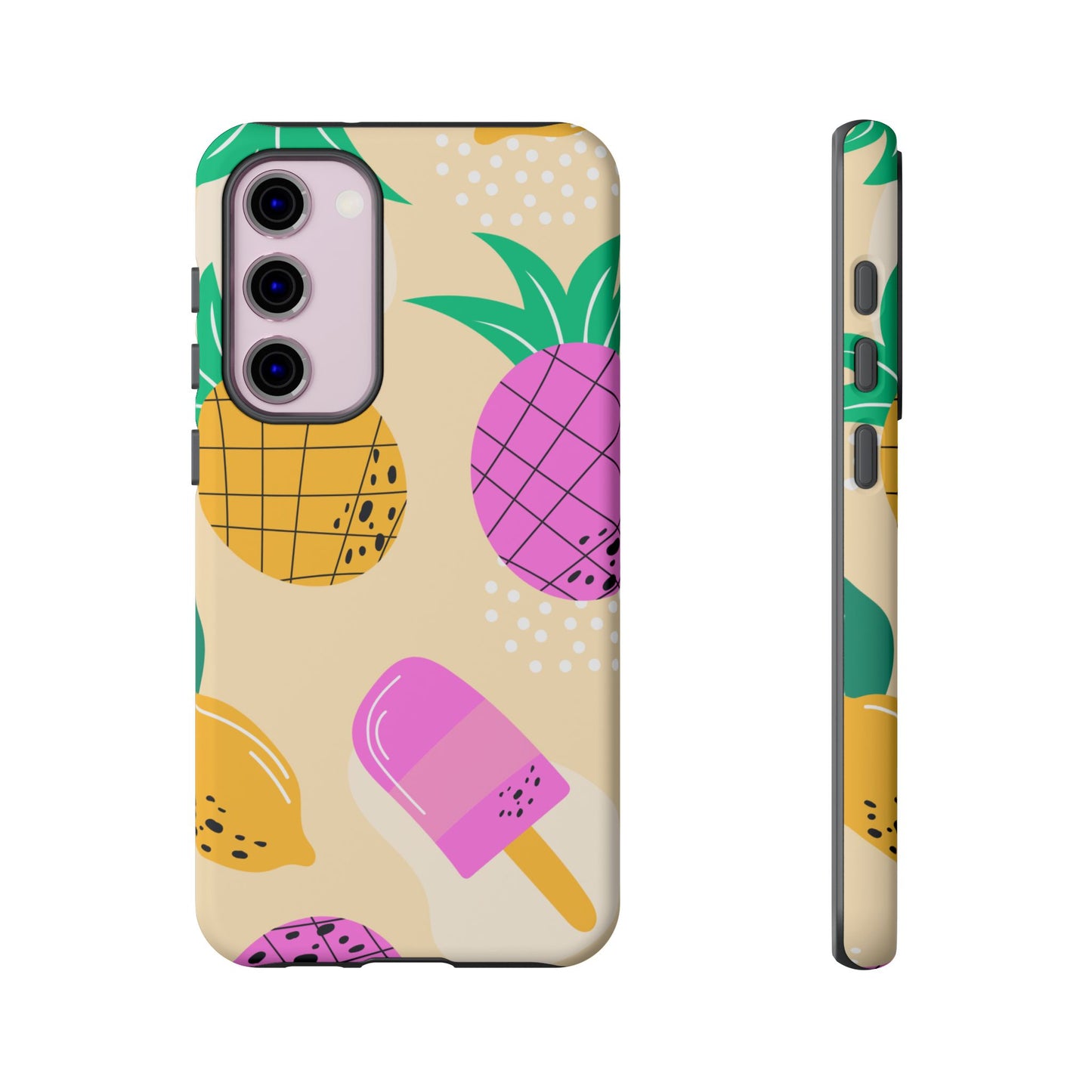 Tropical Pop Samsung Galaxy Case – Fun Pineapple & Lemon Design with Vibrant Summery Colors