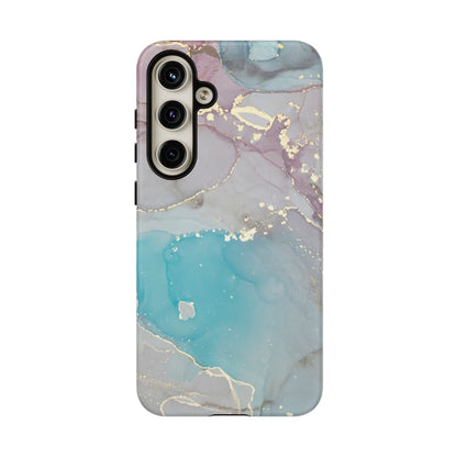 Sky Blue & Purple Marble Wave – Samsung Galaxy Case with Elegant Swirl Design