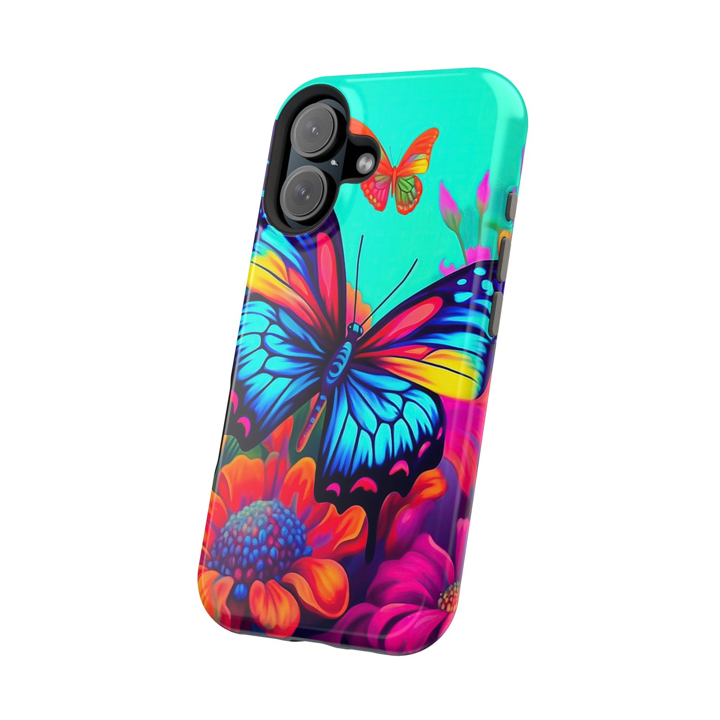 Vivid Butterfly & Floral Burst - MagSafe iPhone Case