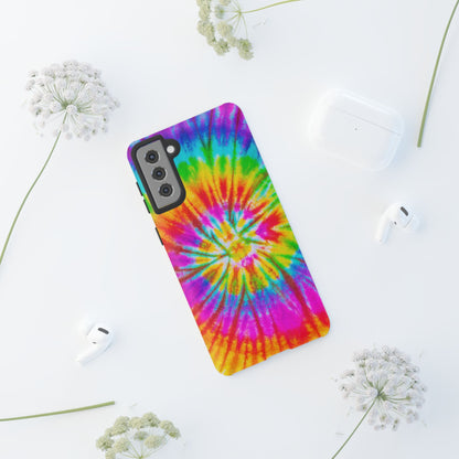 Vibrant Rainbow Spiral Tie-Dye Samsung Galaxy Case – Bold & Retro Style