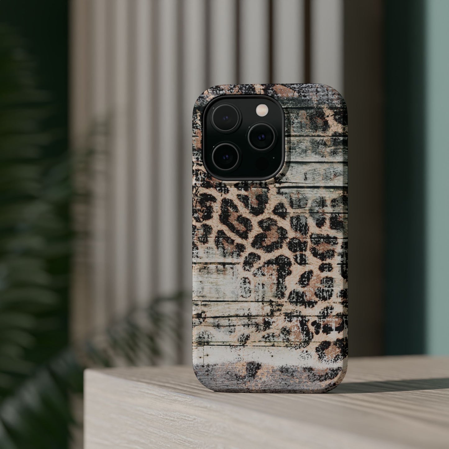 Rustic Leopard Wood Print - MagSafe iPhone Series Case