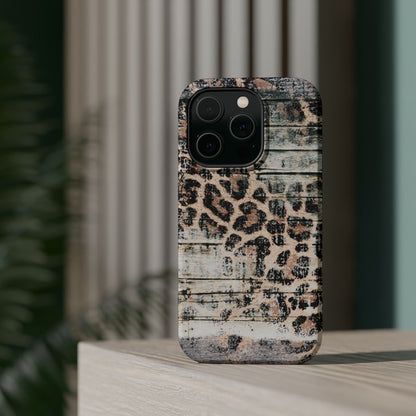 Rustic Leopard Wood Print - MagSafe iPhone Series Case