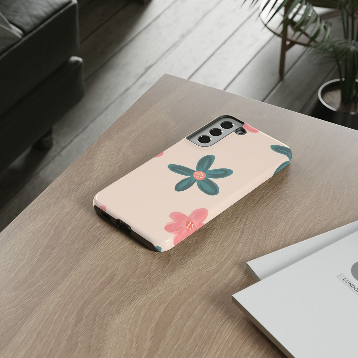 Vintage Floral Tough Samsung Galaxy Case – Soft Matte Finish with Dual-Layer Protection