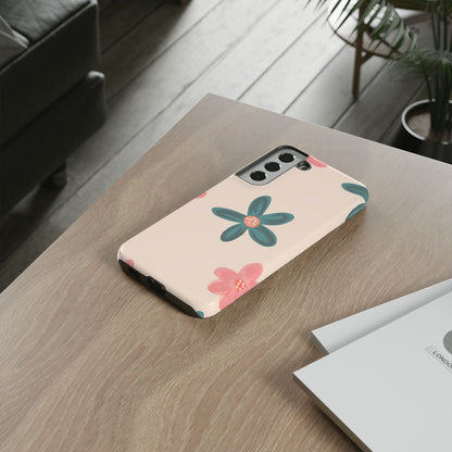 Vintage Floral Tough Samsung Galaxy Case – Soft Matte Finish with Dual-Layer Protection