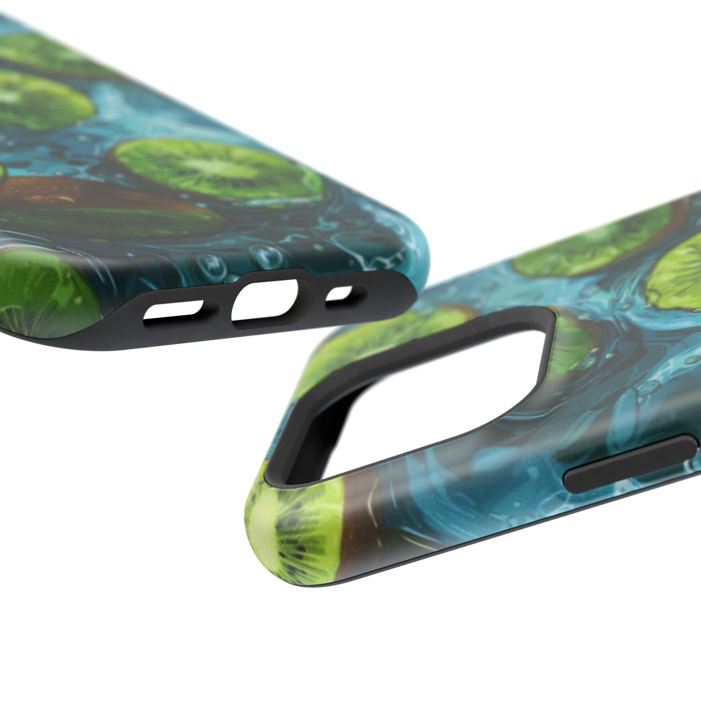 Tropical Kiwi Splash MagSafe iPhone Case – Tough Dual-Layer, Vibrant Summer Design