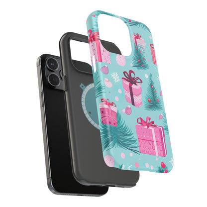 Festive Pink Christmas Gifts and Evergreen MagSafe iPhone Case – Holiday Theme, Protective Cover