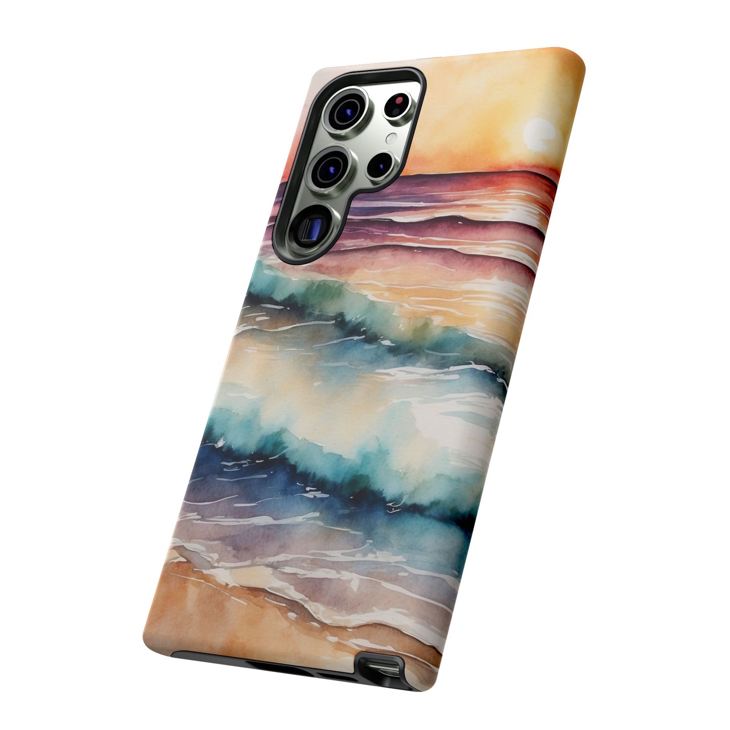 Sunset Waves Samsung Galaxy Case – Vibrant Watercolor Design