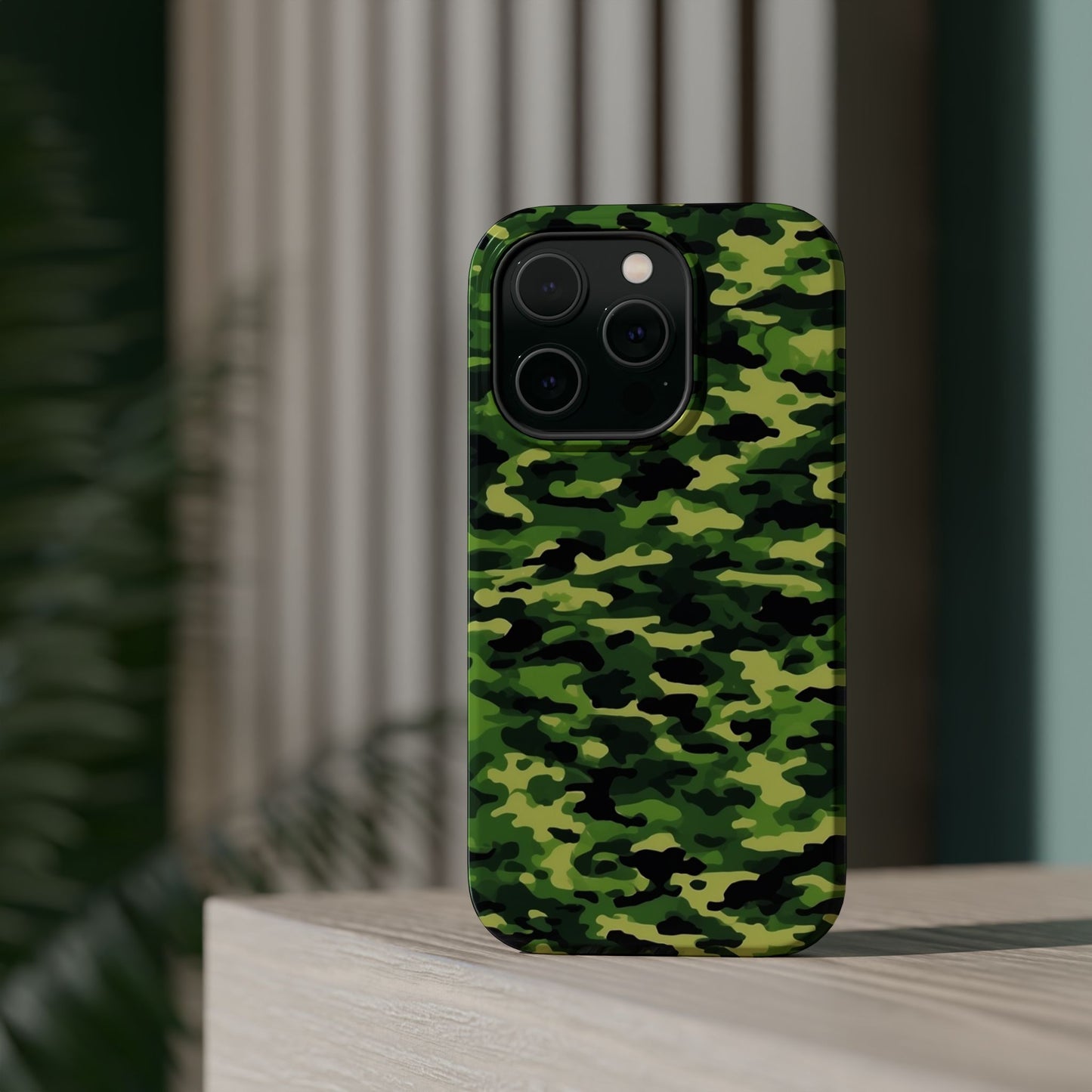 Green Woodland Camouflage – MagSafe iPhone Case, Slim and Shockproof