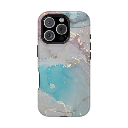 Sky Blue & Purple Marble Wave – MagSafe Case with Dreamy Marble Design