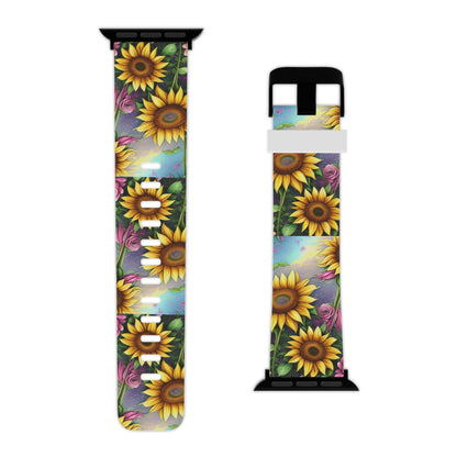  Whimsical Sunflower & Rose Garden Apple Watch Band