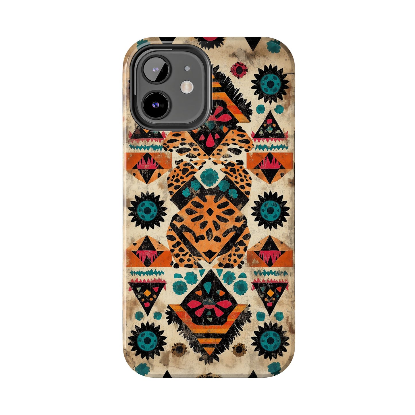 Bohemian Leopard & Tribal Floral Tough MagSafe iPhone Case – Vibrant Eclectic Design, Dual - Layer Protection - BOGO Cases