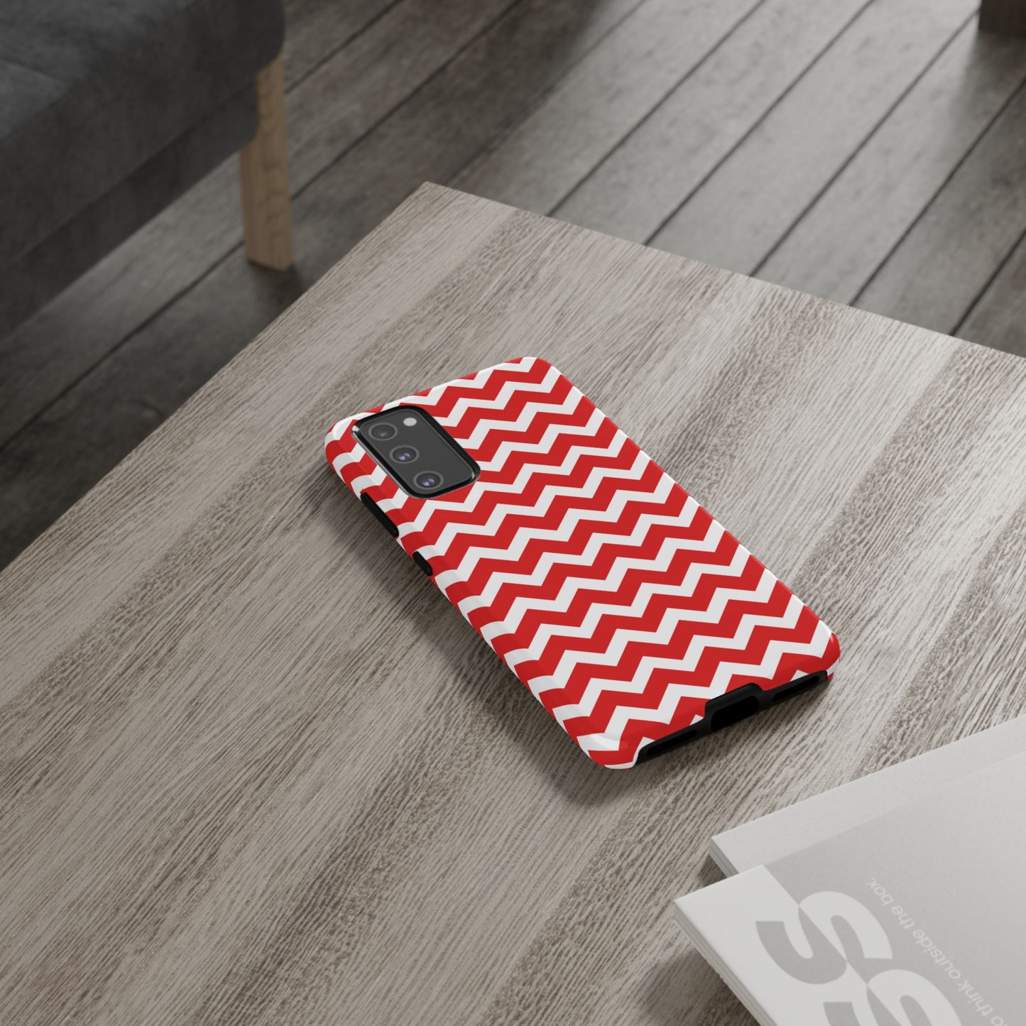 Bold Red & White Chevron – Modern Geometric Samsung Galaxy Case