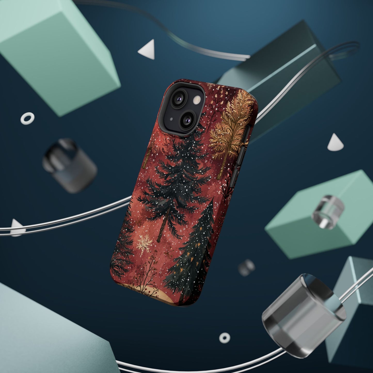 Rustic Red Winter Forest - MagSafe iPhone Series Case