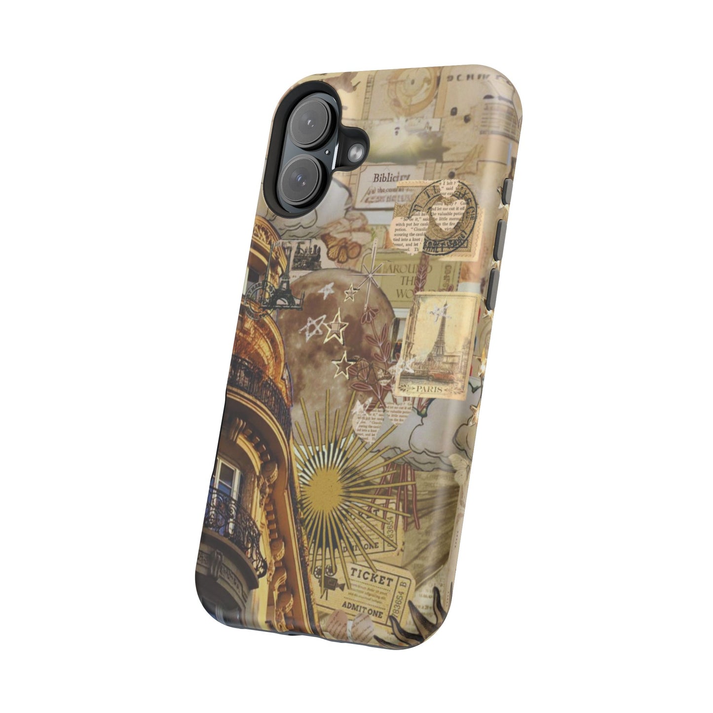 Parisian Dream Collage MagSafe iPhone Case – Dual - Layer Protection with Vintage French Aesthetic - BOGO Cases