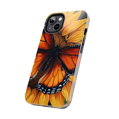 Monarch Butterfly & Sunflower Art – iPhone Case