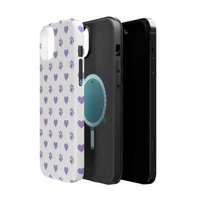 Paw Prints & Hearts – MagSafe iPhone Case with Adorable Pet-Lover Design