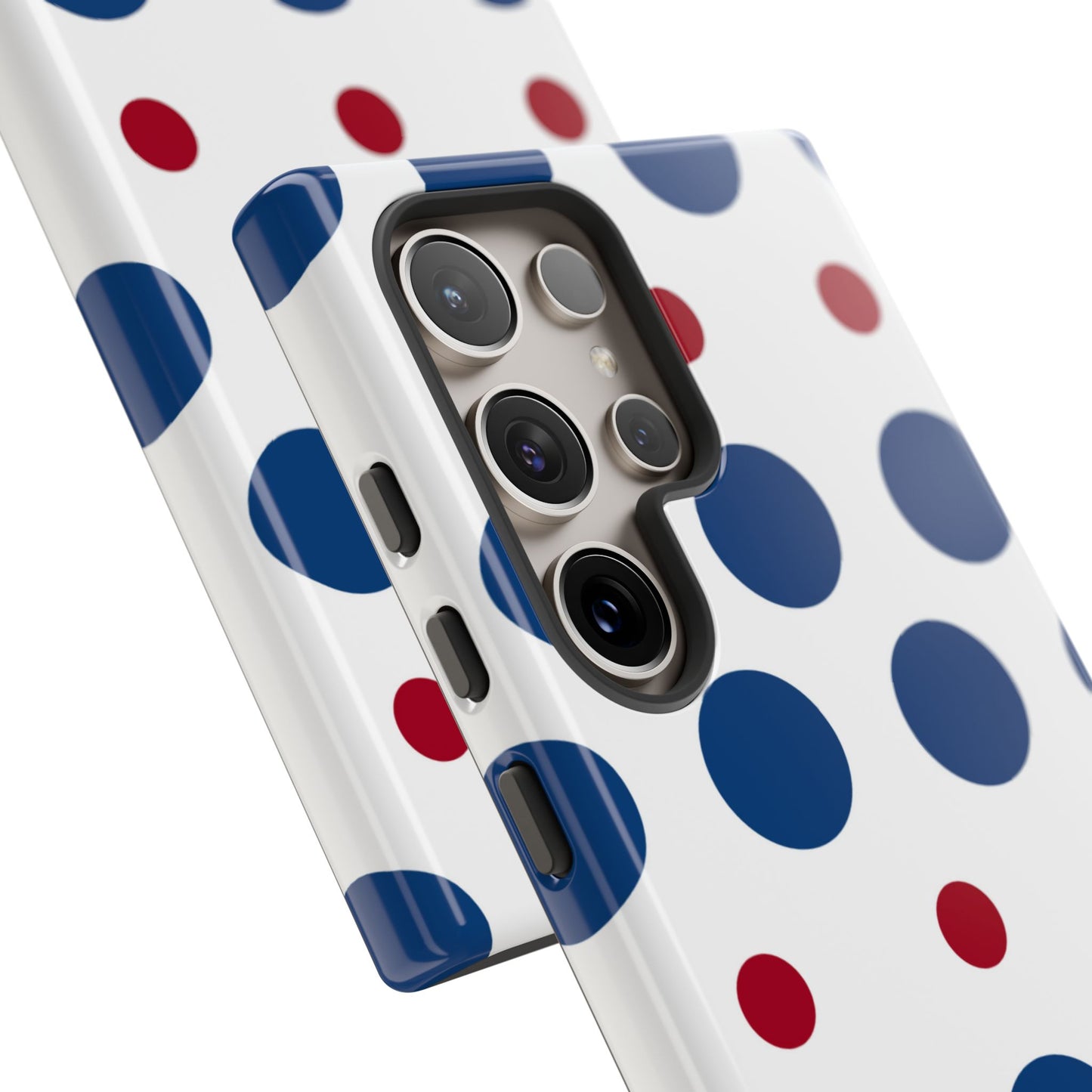 Bold Navy & Red Polka Dot Pattern – Samsung Galaxy Case